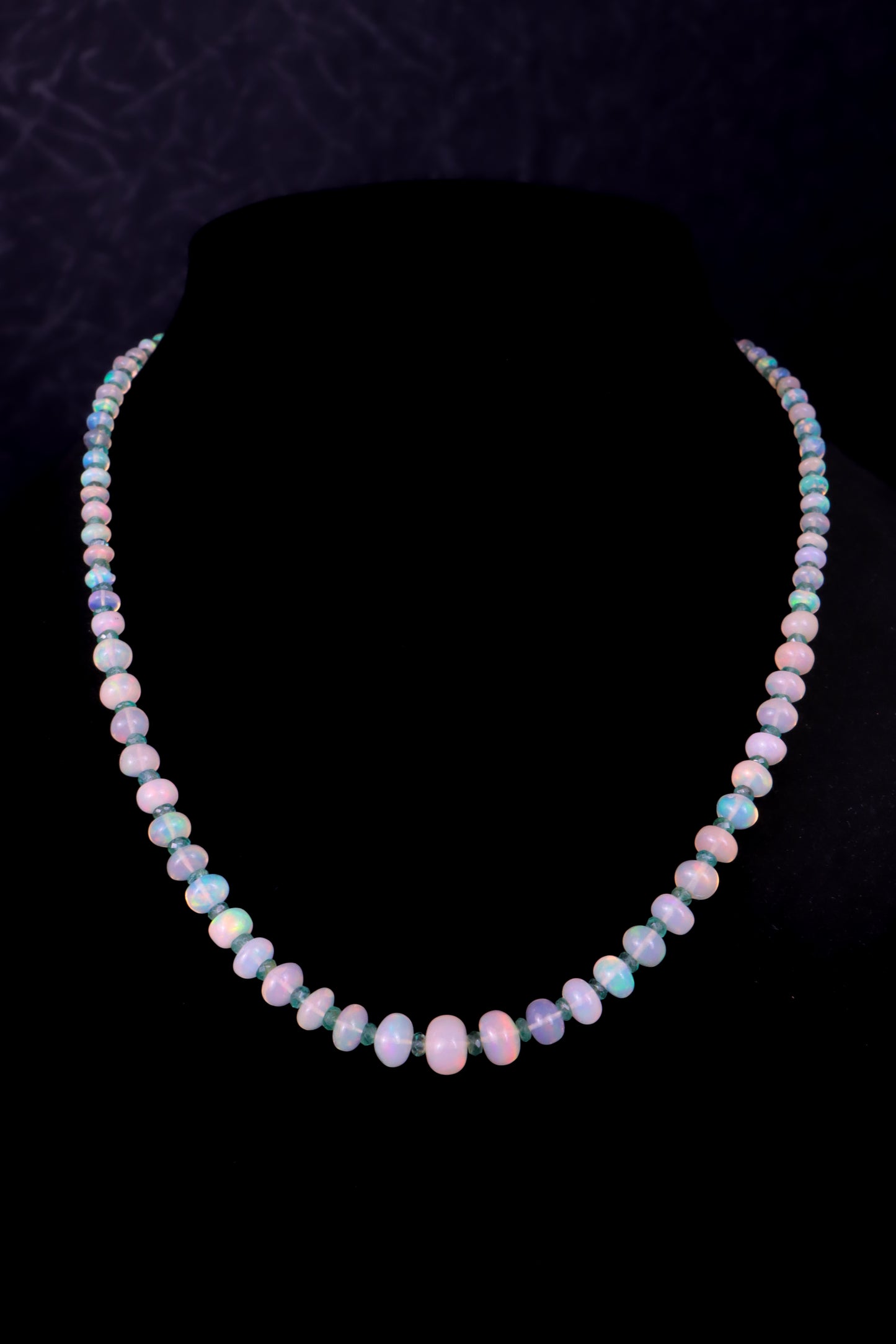 Opal and Emerald Beaded Necklace