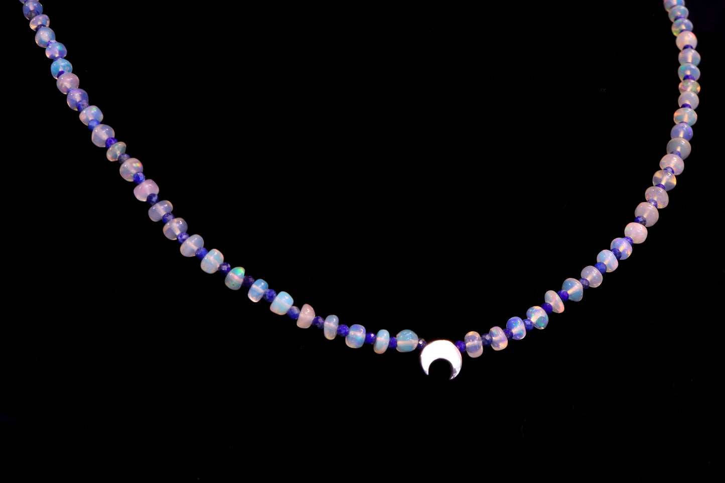 Celeste Beaded Crescent Necklace