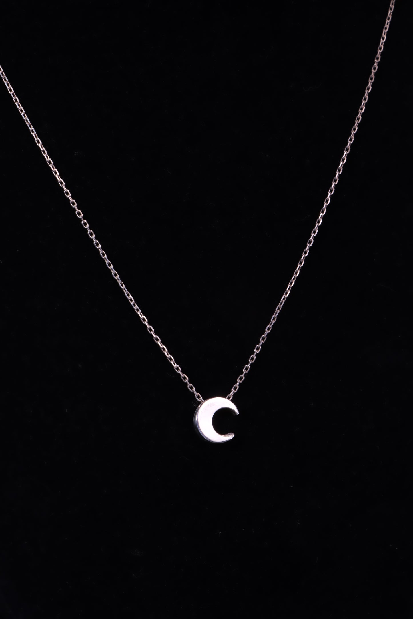 Hollow Form Crescent Necklace