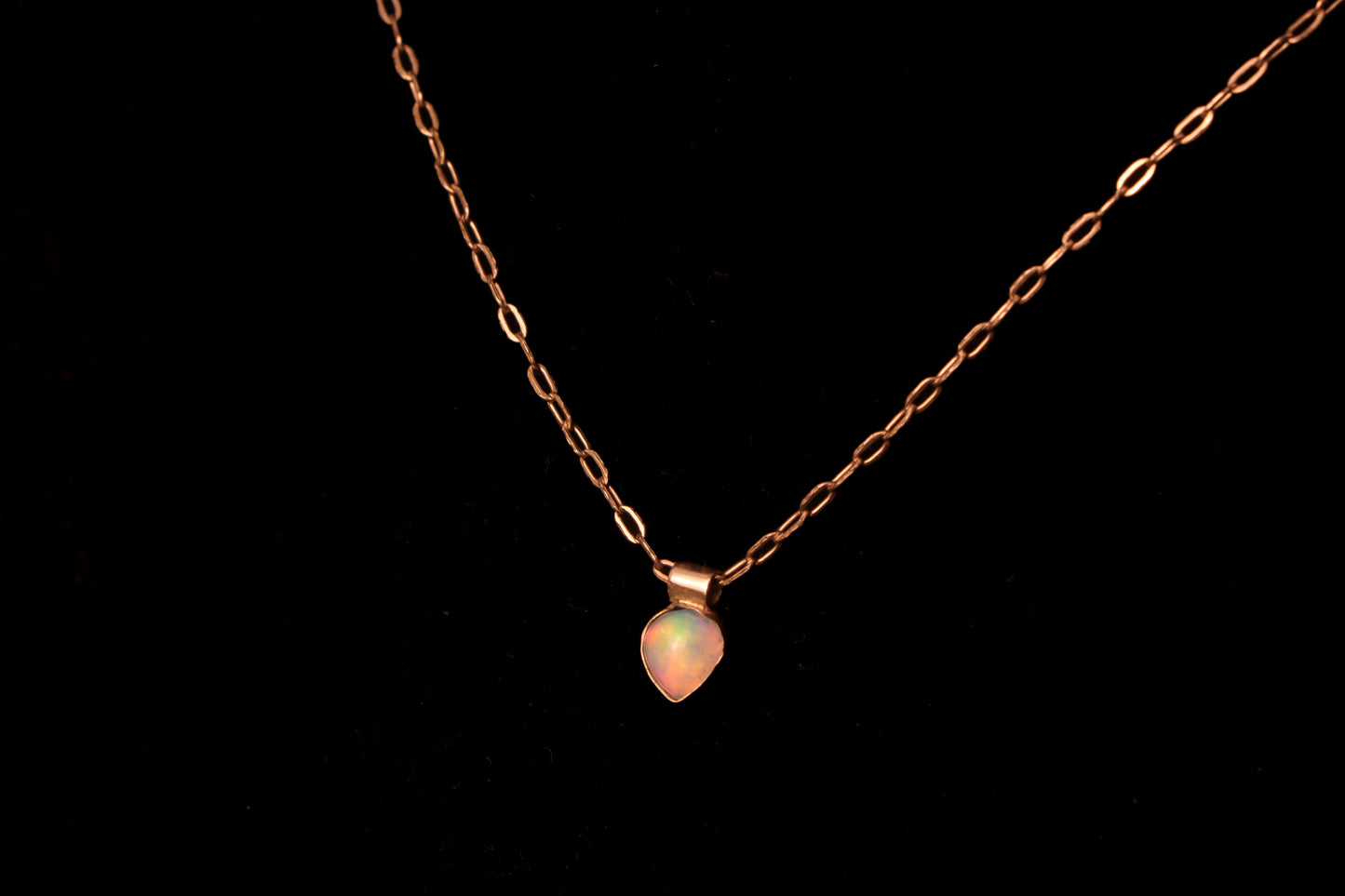 Opal Triangle Pendant & Chain
