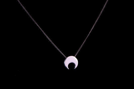 Hollow Form Crescent Necklace