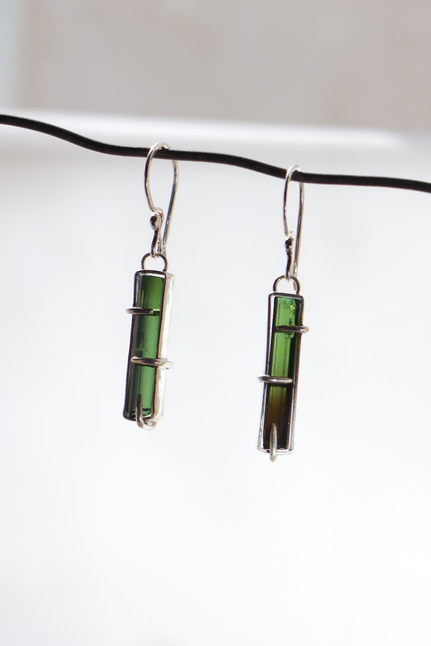 Green Tourmaline Drop Earrings