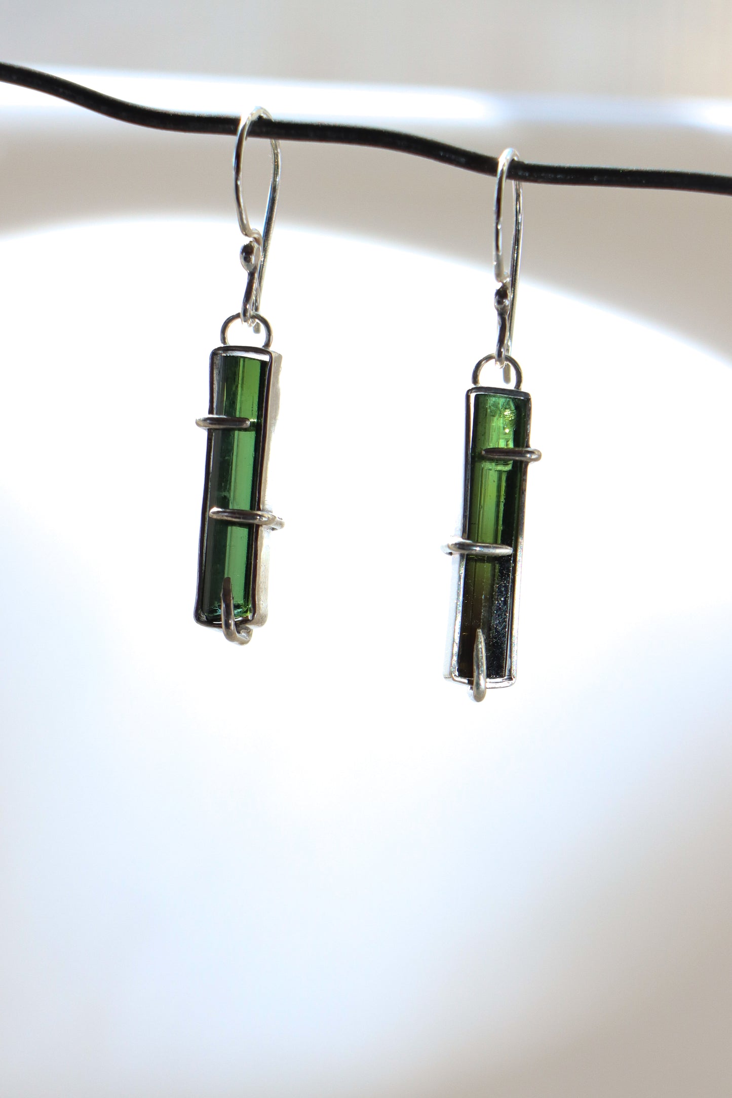 Green Tourmaline Drop Earrings