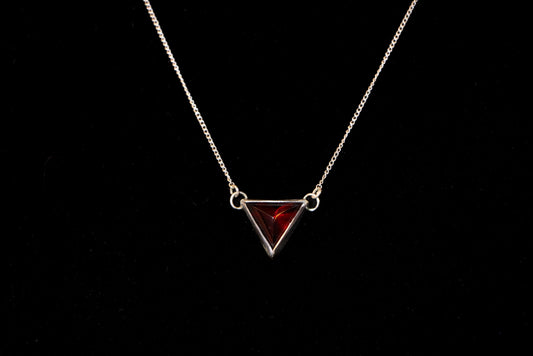 Garnet Pyramid Necklace (Made to Order)