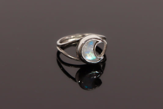 Moonstone Crescent Ring (Made to Order)
