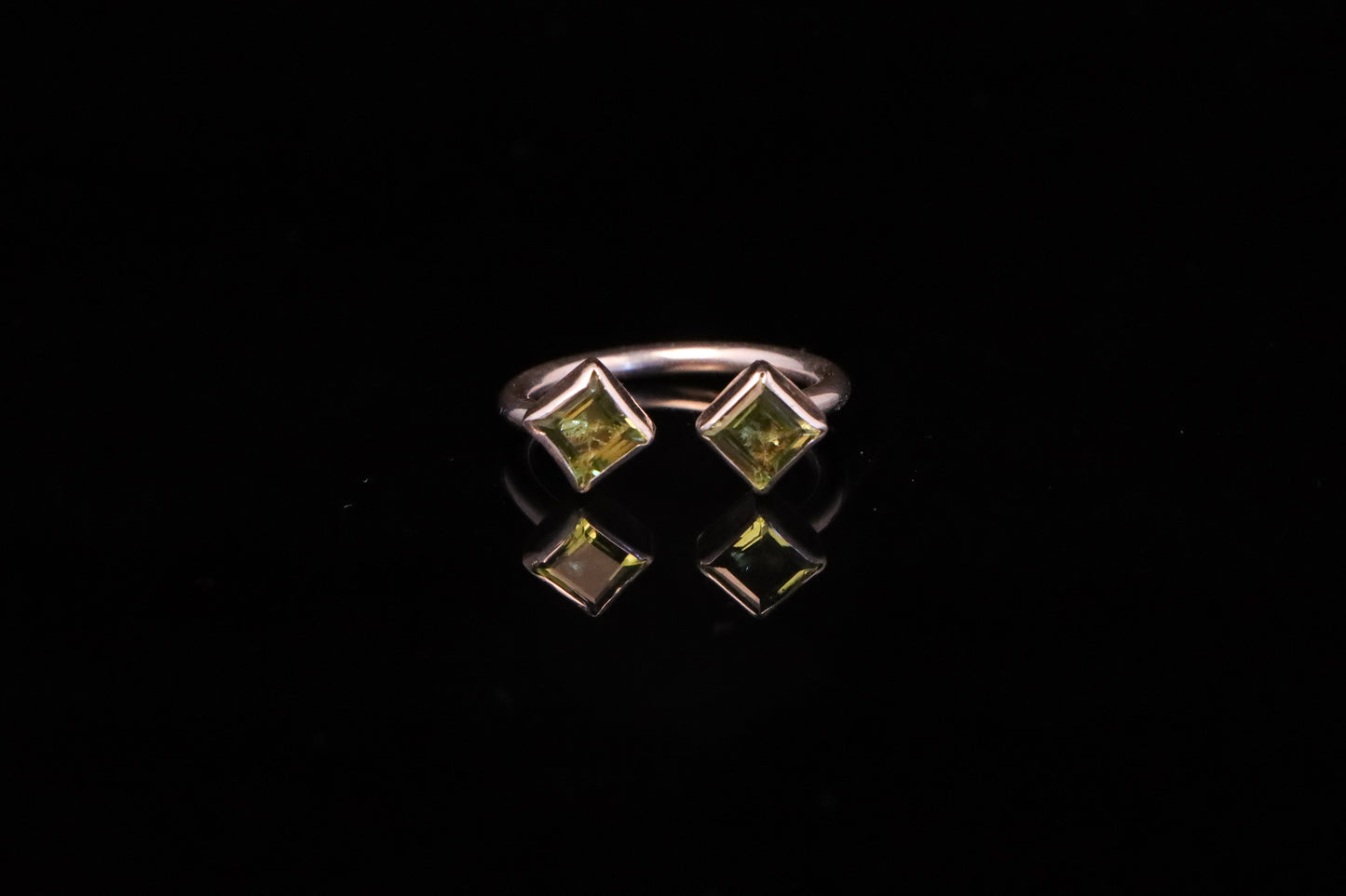 Peridot Barbell Ring