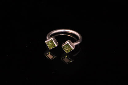 Peridot Barbell Ring