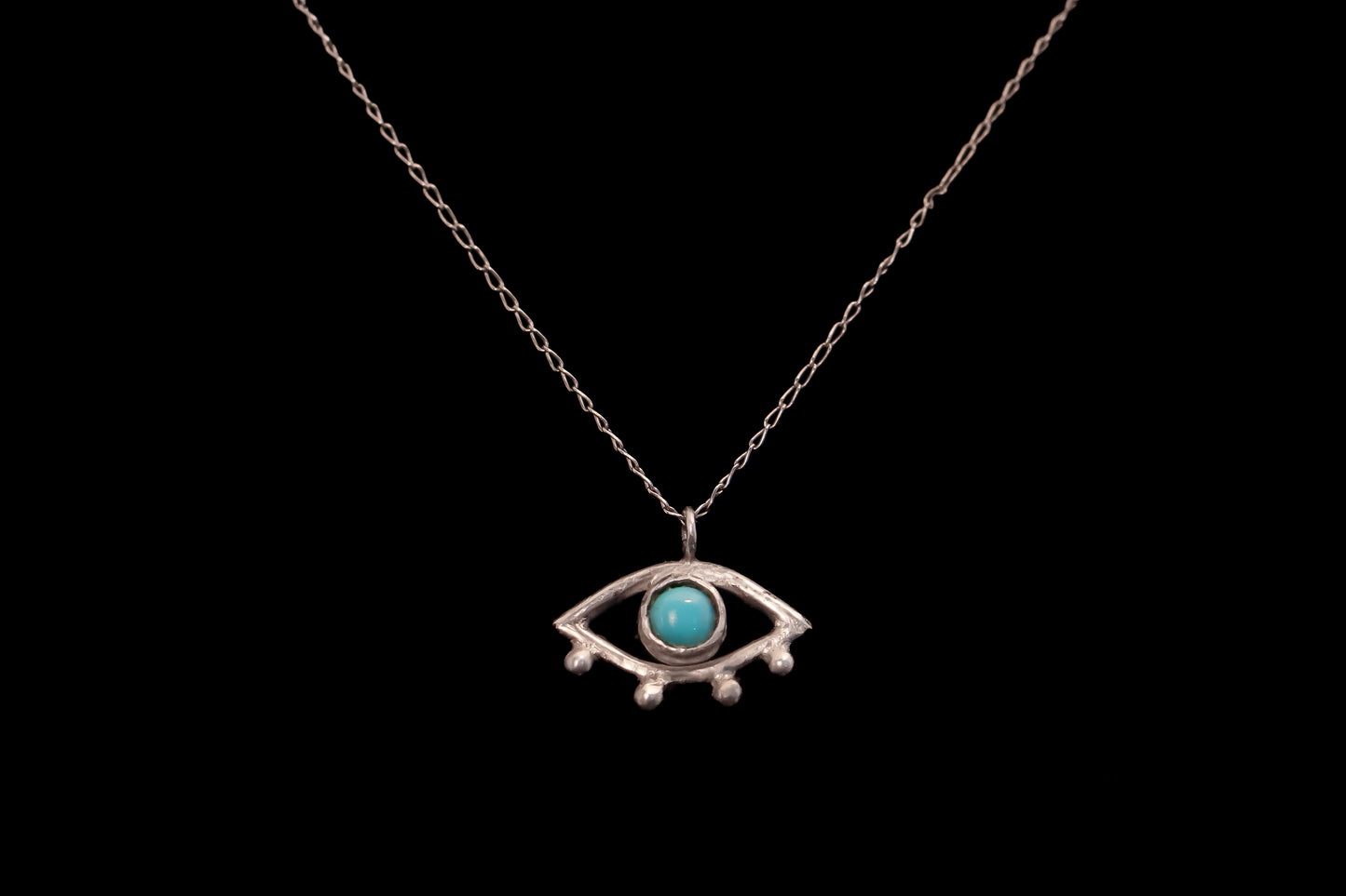 Silver Turquoise Evil Eye Pendant