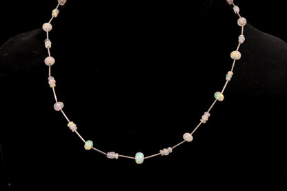 Opal Station Necklace