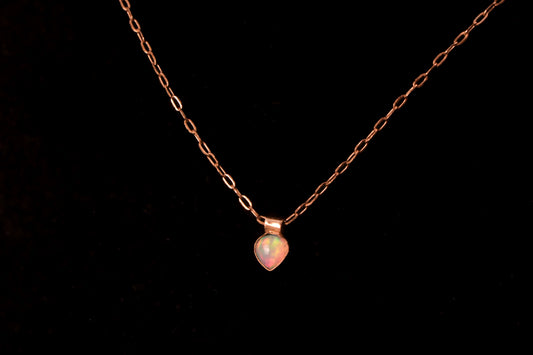 Opal Triangle Pendant & Chain