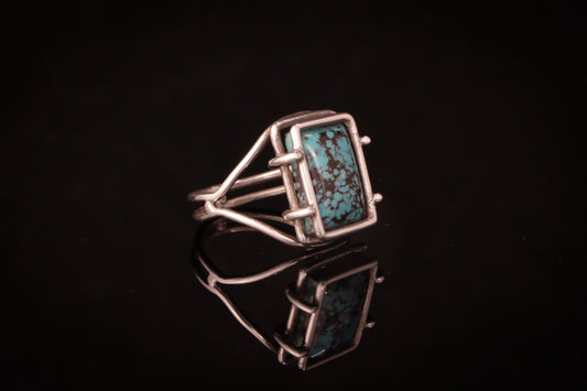 Rectangle Turquoise Cage Ring