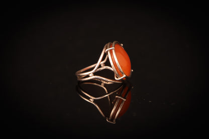 Round Carnelian Cage Ring