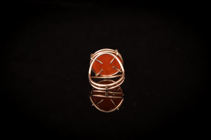 Round Carnelian Cage Ring