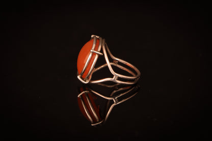 Round Carnelian Cage Ring